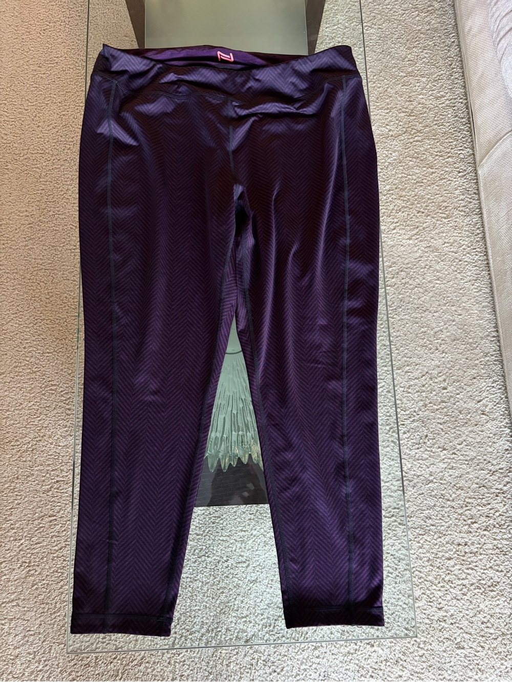 💜 Chevron Black Purple Athletic Leggings
